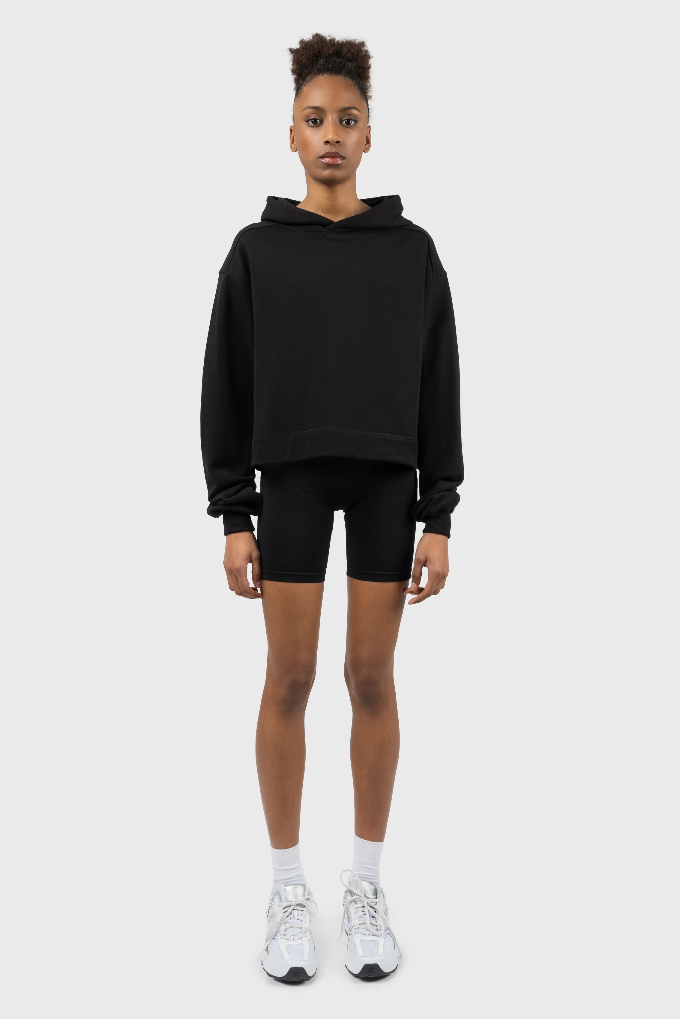 Everyday Cropped Hoodie Hoodie with Cuffed Sleeves Snug Secure