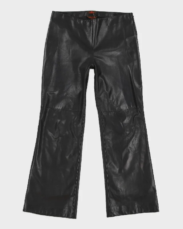 Vintage 90s Danier Black Leather Trousers - W30 L29 Trousers Wedding White