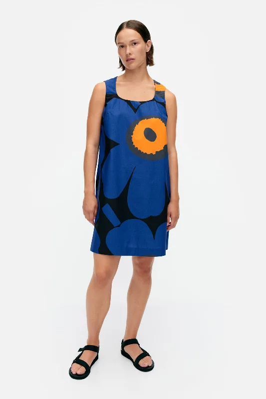 Marimekko Kestit Blue Unikko Cotton Dress