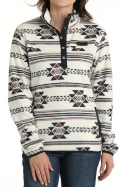 Cinch Women's Southwestern Print Fleece Pullover Bolero Style Sweater