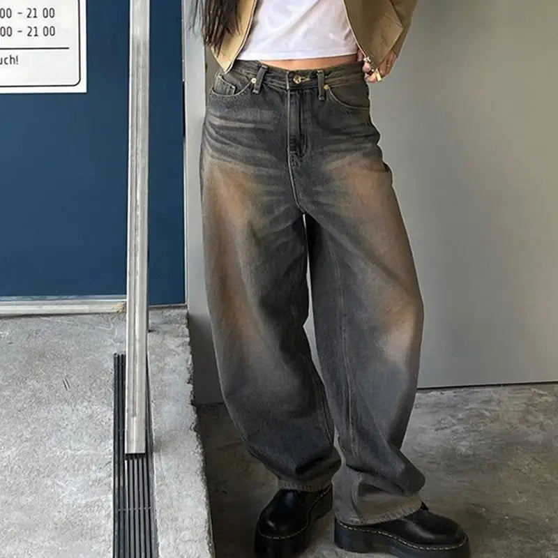 Advbridge Y2k Vintage Baggy Jeans Women High Waist Korean Streetwear Wide Leg Pants Washed Straight Oversize Trousers Grunge Clothes Trousers High Rise Slim Fit Advbridge Y2k Vintage Baggy Jeans Women High Waist Korean Streetwear Wide Leg Pants Washed Straight Oversize Trousers Grunge Clothes Trousers High Rise Slim Fit