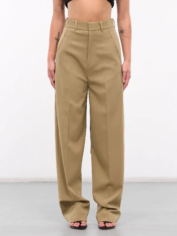 The Professional Trousers (P1A-THE-PROFESSIONAL-KHAKI) Cropped Trousers Casual Linen