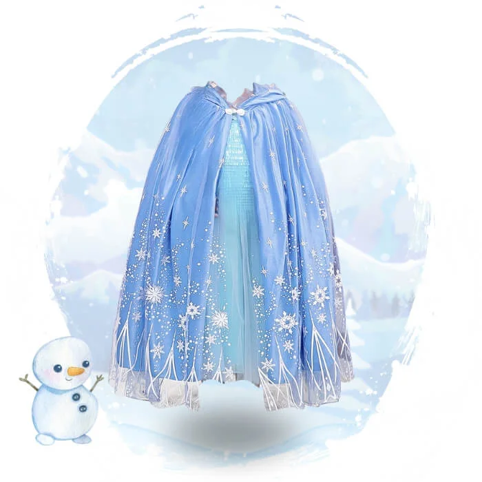 Luxury Cinderella and Elsa Cloak with Hooded Cape Sweater, Personalized Tote Bag, and Frozen Gift Set for Halloween Chenille Blend Fleece Blend Nylon Blend