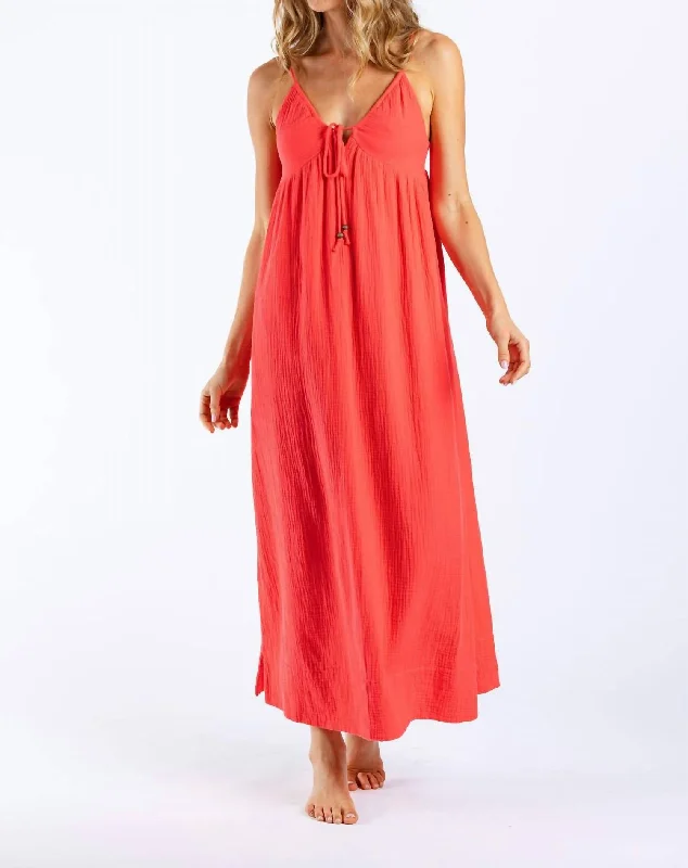 Candice Dress In Coral Crush