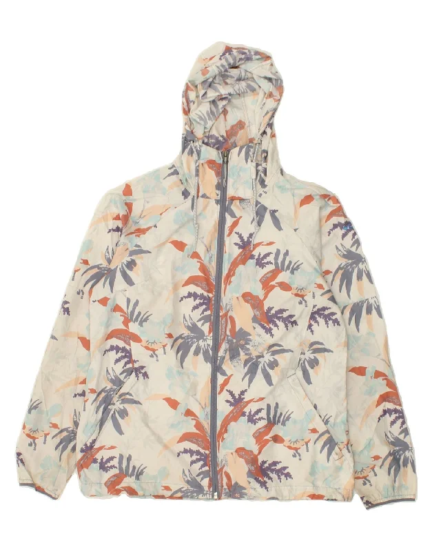 COLUMBIA Womens Hooded Rain Jacket UK 14 Medium Multicoloured Floral Nylon Fleece Fabric Down Fabric Feather Fabric COLUMBIA Womens Hooded Rain Jacket UK 14 Medium Multicoloured Floral Nylon Fleece Fabric Down Fabric Feather Fabric