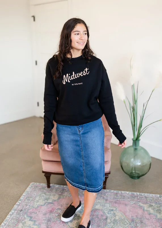 Midwest is Best Crewneck Fleece Sweatshirt - FINAL SALE Hoodie with Magnetic Closure Innovative Modern Midwest is Best Crewneck Fleece Sweatshirt - FINAL SALE Hoodie with Magnetic Closure Innovative Modern