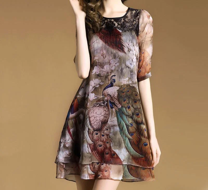 summer dress Original Design Peacock Printing women dress mini fashion Style thin autumn sexy vestidos 8096 summer dress Original Design Peacock Printing women dress mini fashion Style thin autumn sexy vestidos 8096
