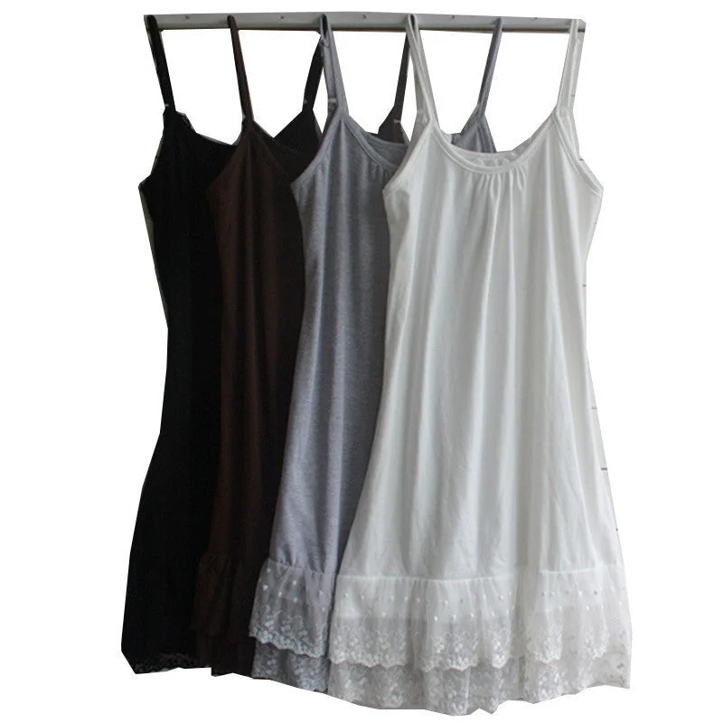 Lolita Vintage Spaghetti Strap Lace Basic Dress Women Casual Cothing Summer Dresses
