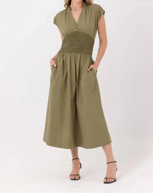 Havana Dress In Elm Green