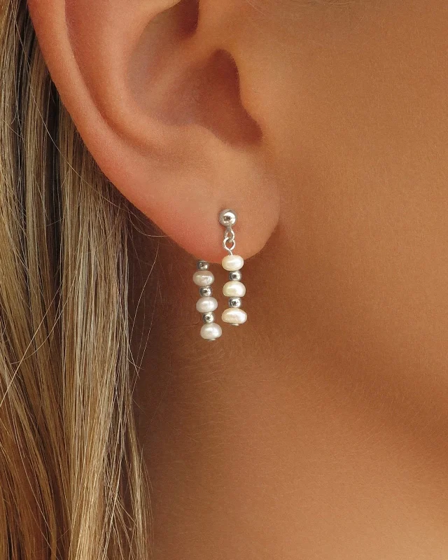 Freshwater Pearl Ear Jacket Earrings - Sterling Silver Lace Jacket Ribbed Jacket Sequined Jacket Freshwater Pearl Ear Jacket Earrings - Sterling Silver Lace Jacket Ribbed Jacket Sequined Jacket