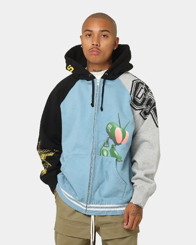 Supreme X Junya Zip Up Hooded Sweatshirt Rusty Blue Hoodie with Contrast Stitching Detailed Premium Supreme X Junya Zip Up Hooded Sweatshirt Rusty Blue Hoodie with Contrast Stitching Detailed Premium