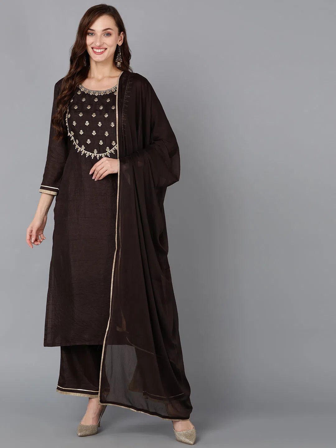 Ahika Women Silk Blend Embroidered Kurta Trouser-PKSKD1814_XS Trousers Harem Relaxed Fit Ahika Women Silk Blend Embroidered Kurta Trouser-PKSKD1814_XS Trousers Harem Relaxed Fit