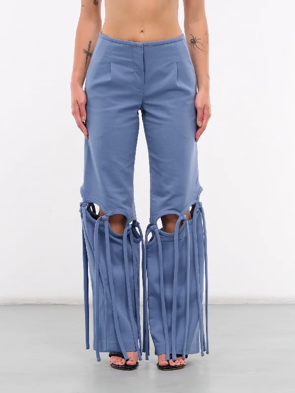 Loophole Tie Trousers (24025240-CIELO-BLUE) Trousers Corduroy Warm