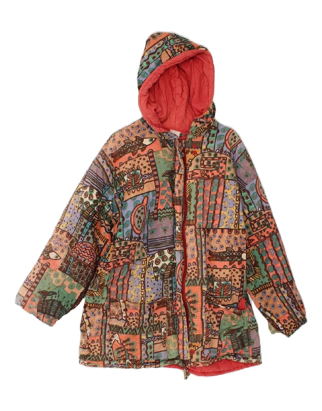 VINTAGE Womens Windbreaker Jacket UK 14 Large Multicoloured Patchwork Insulated Jacket Fitted Jacket Loose Jacket VINTAGE Womens Windbreaker Jacket UK 14 Large Multicoloured Patchwork Insulated Jacket Fitted Jacket Loose Jacket