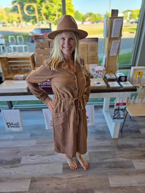 DRAWSTRING WAIST DRESS OR JACKET | CARAMEL Fitted Jacket Loose Jacket Oversized Jacket DRAWSTRING WAIST DRESS OR JACKET | CARAMEL Fitted Jacket Loose Jacket Oversized Jacket