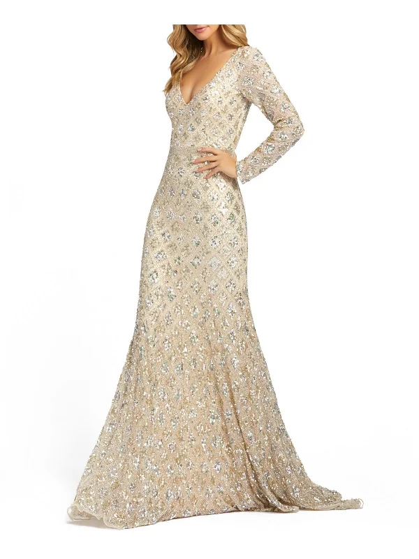Womens Embellished Formal Evening Dress