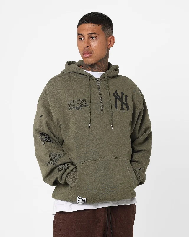 New Era New York Yankees 1/4 Zip Hoodie Green Hoodie with Magnetic Closure Innovative Modern New Era New York Yankees 1/4 Zip Hoodie Green Hoodie with Magnetic Closure Innovative Modern