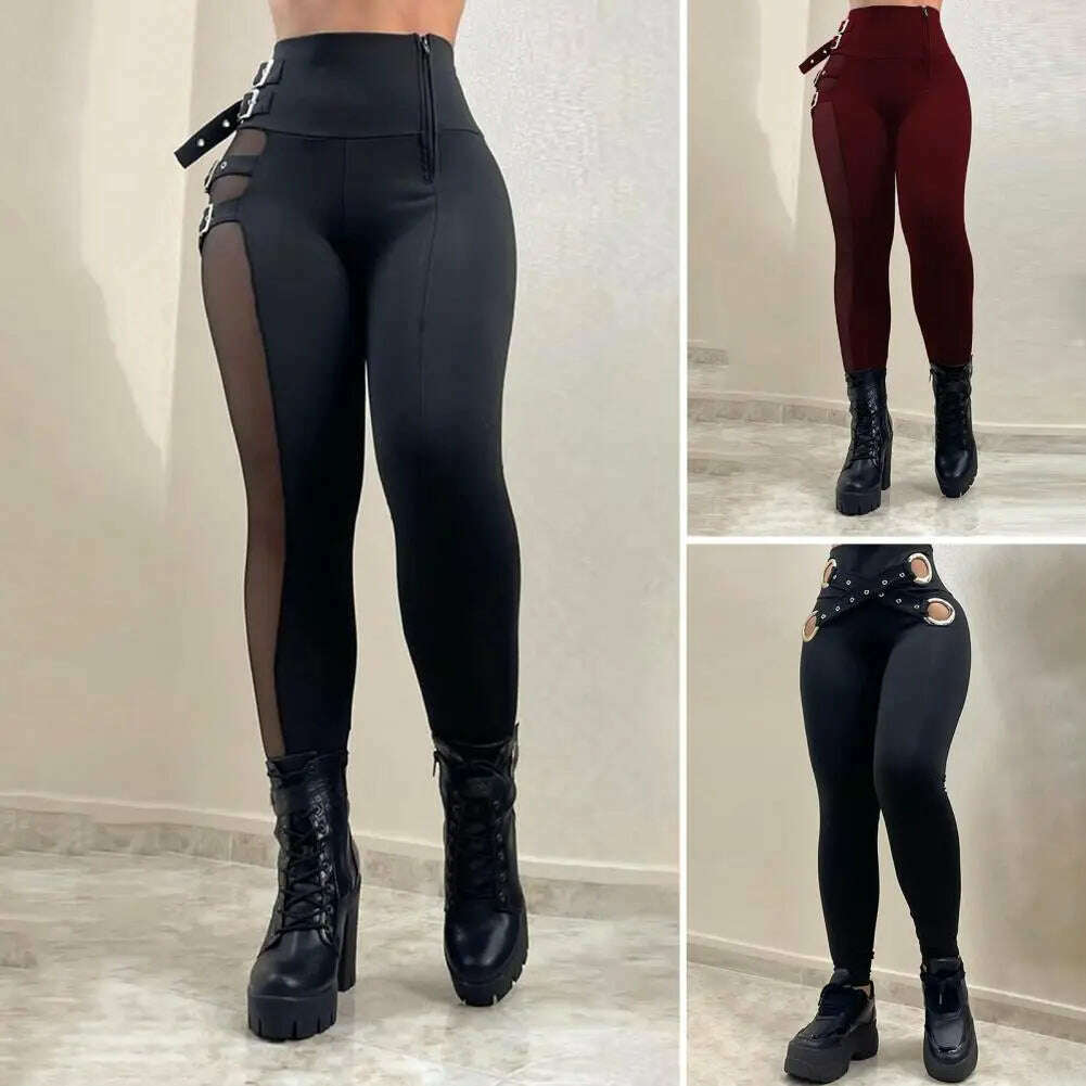 Women Pencil Pants High Waist Hollow Out Dressing Ladies Tight Trousers Sexy Leggings Women Long Pants for Work Trousers Versatile Stylish Women Pencil Pants High Waist Hollow Out Dressing Ladies Tight Trousers Sexy Leggings Women Long Pants for Work Trousers Versatile Stylish