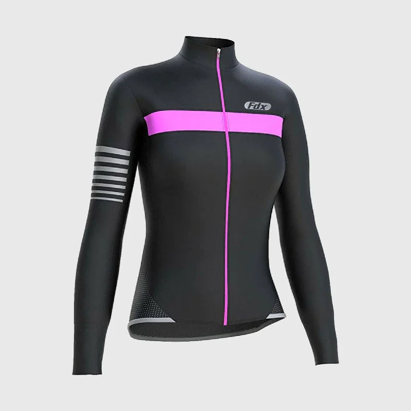 Fdx All Day Women's & Girl's Pink Thermal Roubaix Long Sleeve Cycling Jersey Bronze Jersey Tee Fdx All Day Women's & Girl's Pink Thermal Roubaix Long Sleeve Cycling Jersey Bronze Jersey Tee