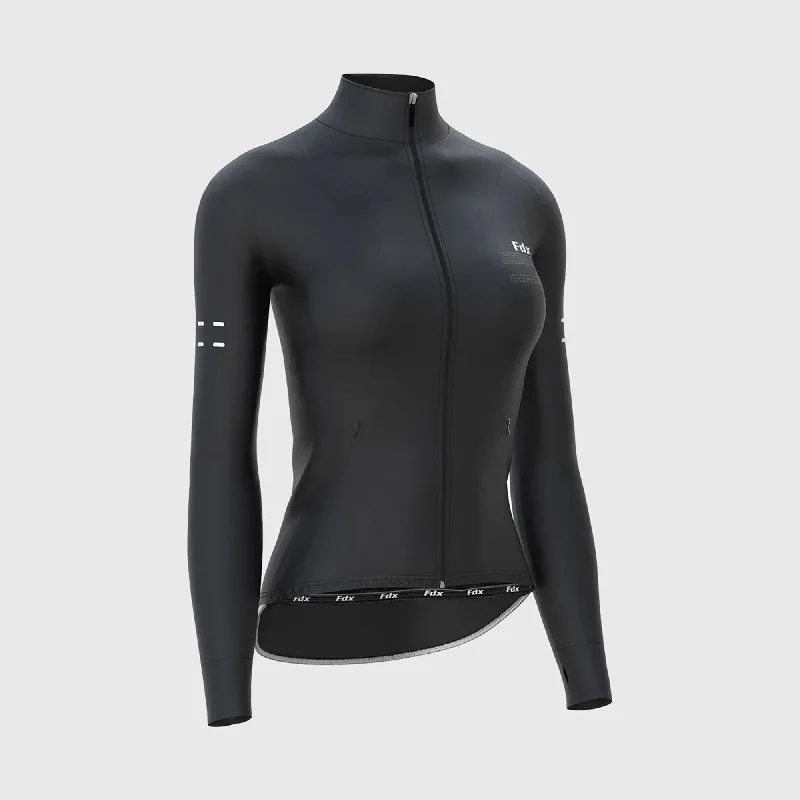 Fdx Arch Women's & Girl's Black Thermal Roubaix Long Sleeve Cycling Jersey Lavender Jersey Tee Fdx Arch Women's & Girl's Black Thermal Roubaix Long Sleeve Cycling Jersey Lavender Jersey Tee