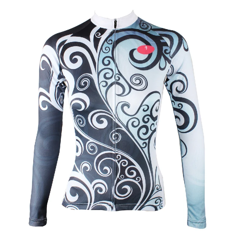 Ilpaladino Flowers Grey Blue Elegant Woman's Cycling long-sleeve Jersey/Suit Spring Summer Sportswear Apparel Outdoor Sports Gear NO.324 Recycled Jersey Tee Ilpaladino Flowers Grey Blue Elegant Woman's Cycling long-sleeve Jersey/Suit Spring Summer Sportswear Apparel Outdoor Sports Gear NO.324 Recycled Jersey Tee