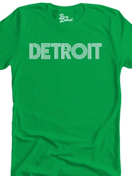 Detroit Neon Unisex T-shirt - White / Irish Green Nylon Fabric Polyester Fabric Spandex Fabric