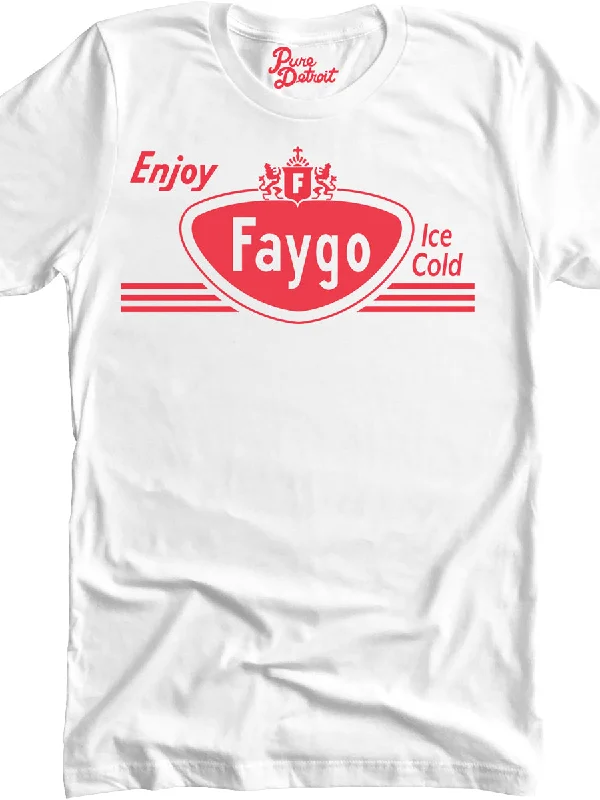 Faygo Unisex Premium T-shirt - Red & White Cashmere Blend Cotton Blend Poly Blend