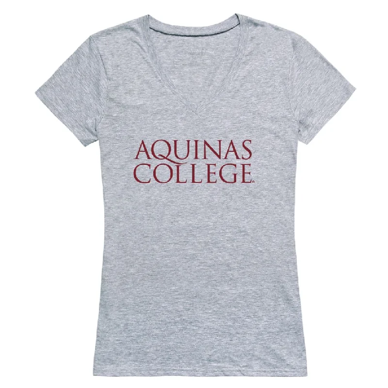 Aquinas College Saints Womens Seal T-Shirt Asymmetrical Pockets Print