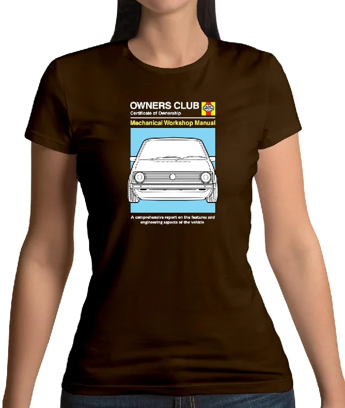 Car Owners Manual Golf Mk1 Womens T-Shirt Striped Floral Plaid