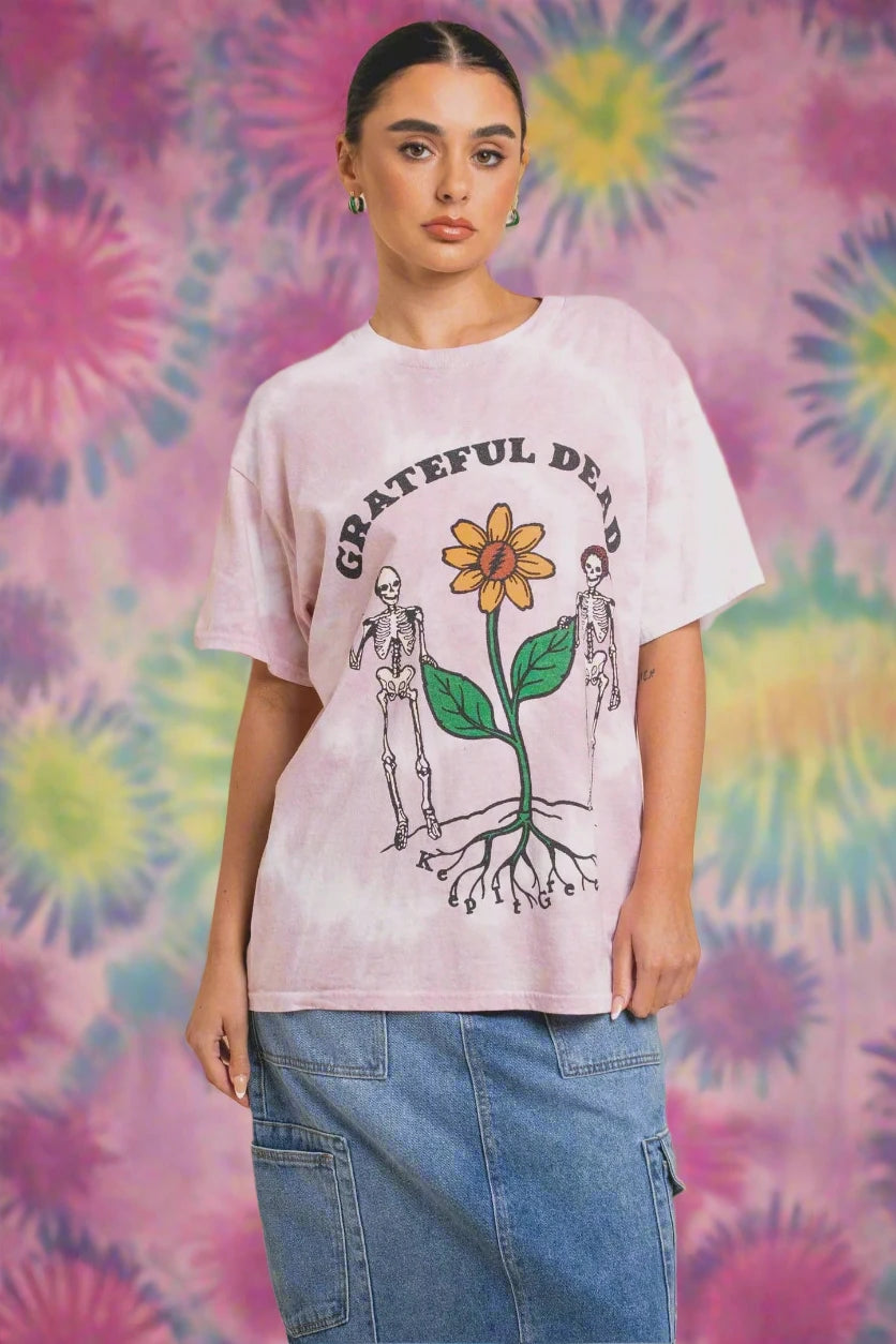 Daisy Street Grateful Dead Daisy Tie Dye Tee Welt Pockets Slit Pockets Flap Pockets