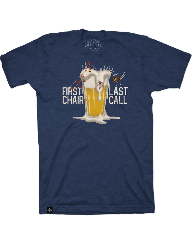 First Chair Last Call Tee - Navy Elasticated Padded Insulated