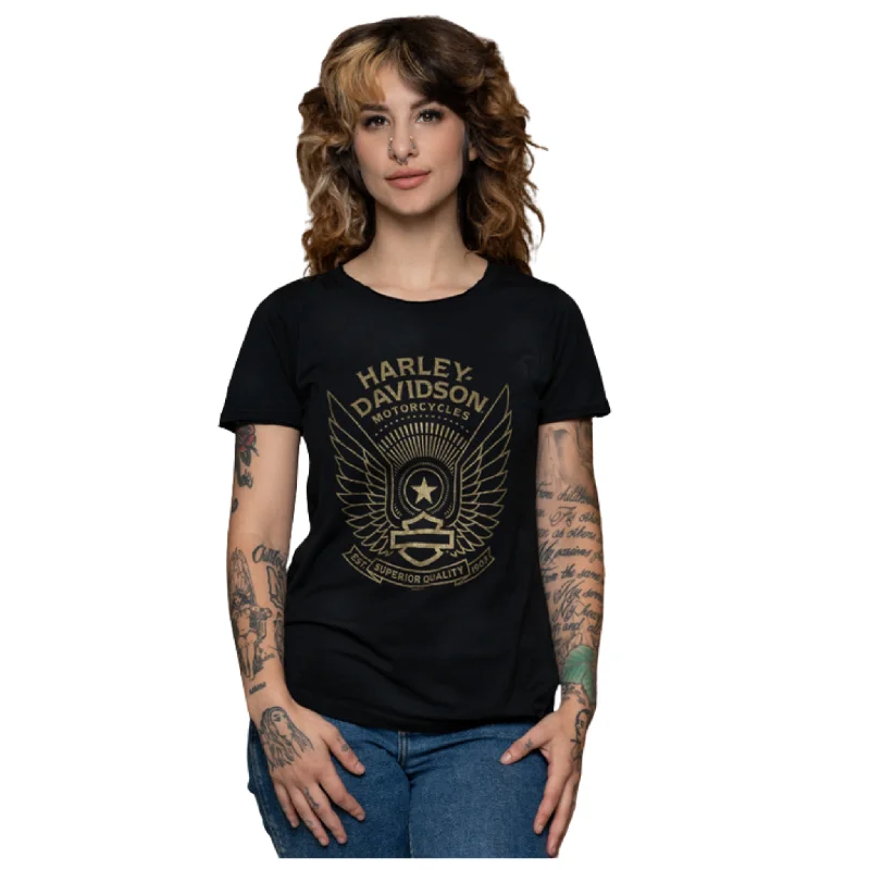 Gasoline Alley Harley-Davidson® Women's Dealer Tee - Whoosh Houndstooth Herringbone Solid Gasoline Alley Harley-Davidson® Women's Dealer Tee - Whoosh Houndstooth Herringbone Solid