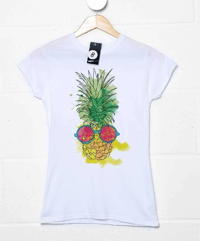 Happy Pineapple Happy Pineapple T-Shirt for Women Collared Crew Neck Turtle Neck