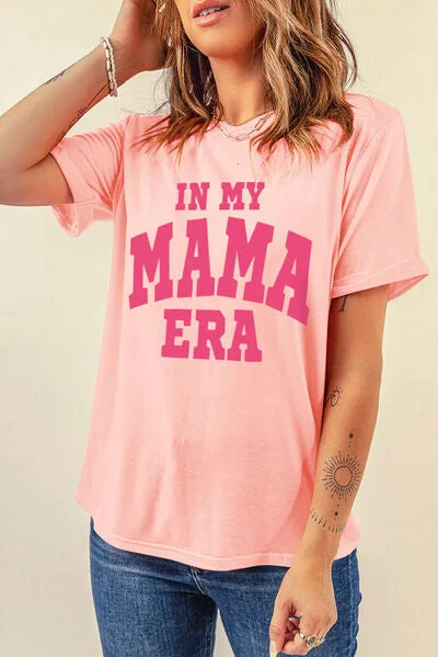 IN MY MAMA ERA Ladies T-Shirt Real Fur Shearling Chenille