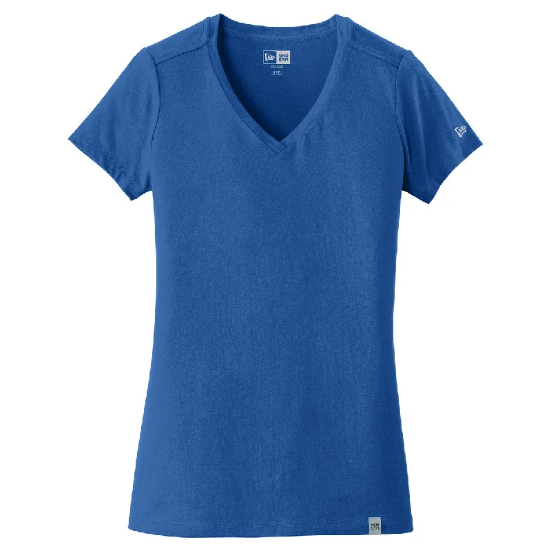 New Era Women's Royal Heritage Blend V-Neck Tee Boxy Fit Fitted Loose