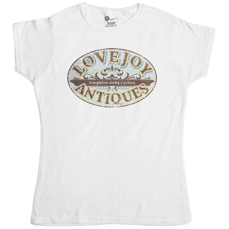 Lovejoy Antiques Womens T-Shirt Graphic Embroidered Appliqued