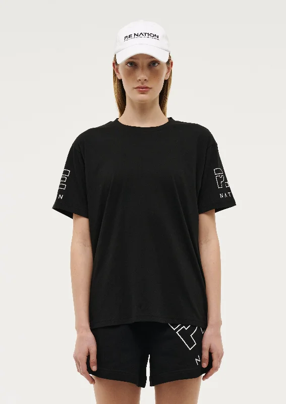 MONEYBALL TEE IN BLACK Basic T-Shirt Crew Neck Short Sleeve