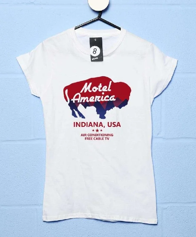 Motel America T-Shirt for Women Front Pockets Side Pockets Patch Pockets