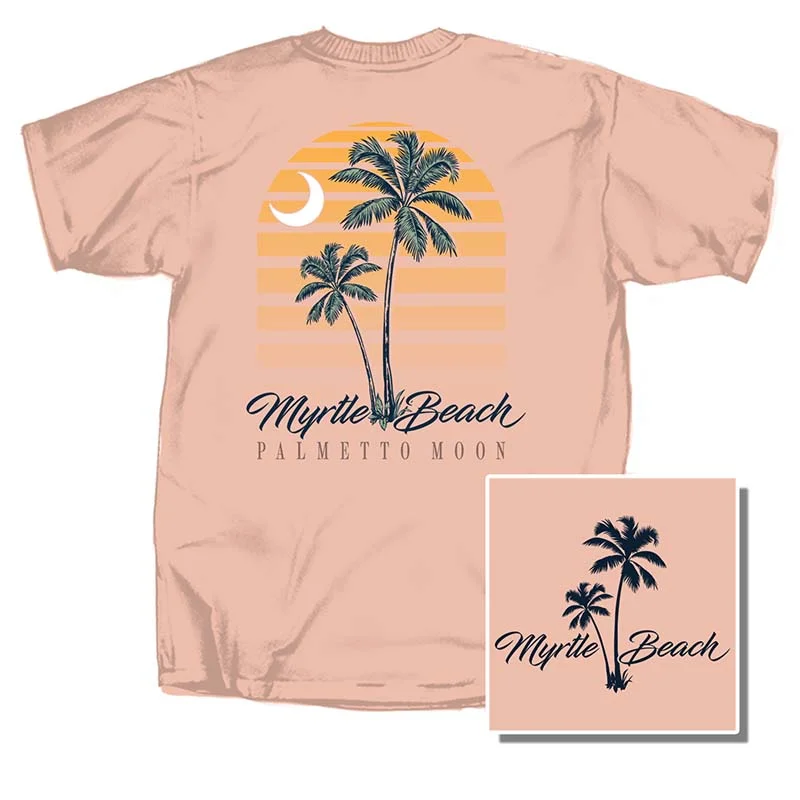 Myrtle Beach Palm Short Sleeve T-Shirt Rayon Velvet Corduroy