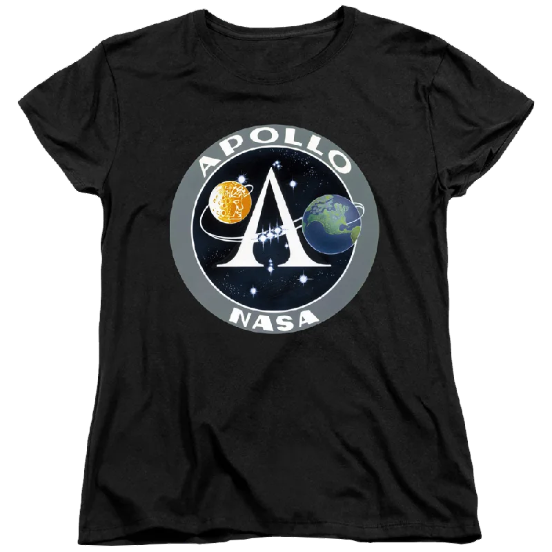 Nasa Apollo Mission Patch - Women's T-Shirt Mesh Blend Leather Blend Suede Blend