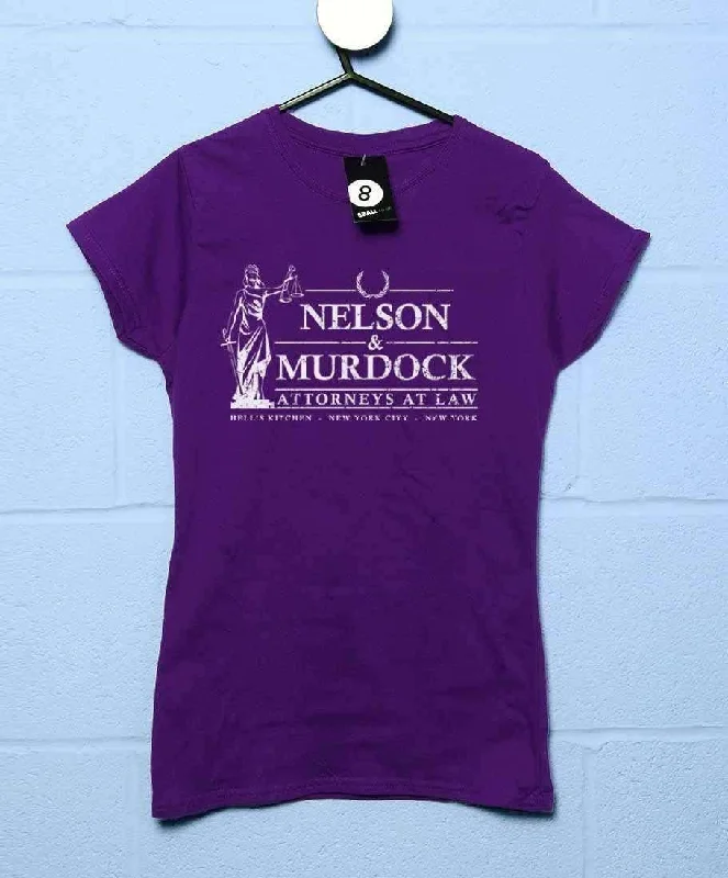 Nelson And Murdoch Attorneys At Law Womens T-Shirt Notch Collar Peter Pan Collar Cowl Neck