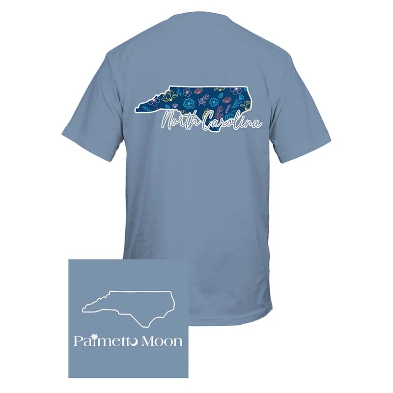 North Carolina State Floral Short Sleeve T-Shirt Thin T-Shirt Open Front Quick Dry