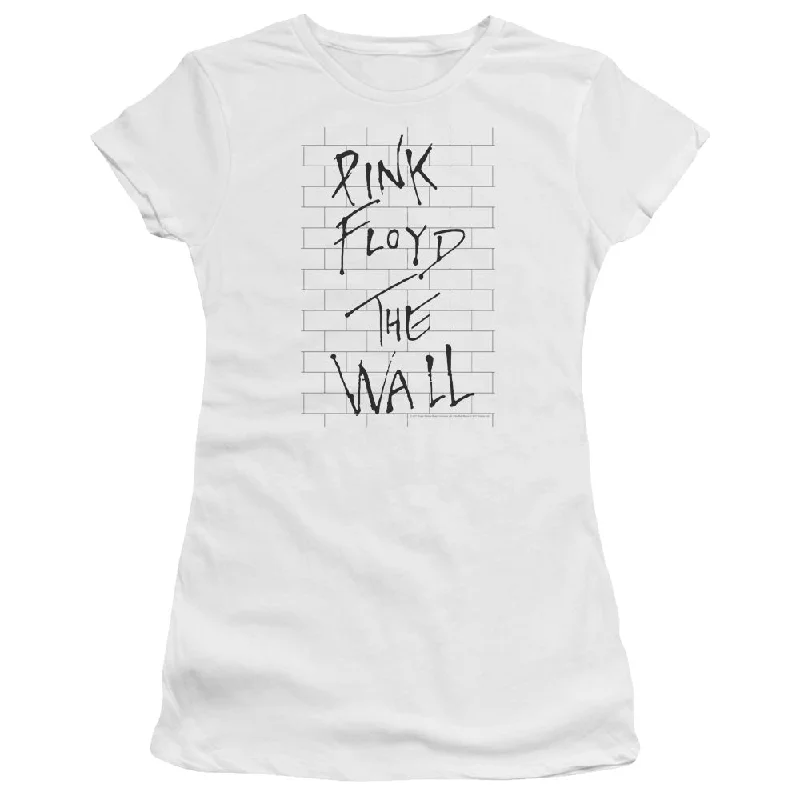 Pink Floyd The Wall 2 Junior's 30/1 100% Cotton Cap-Sleeve Sheer T-Shirt Embroidered Appliqued Beaded