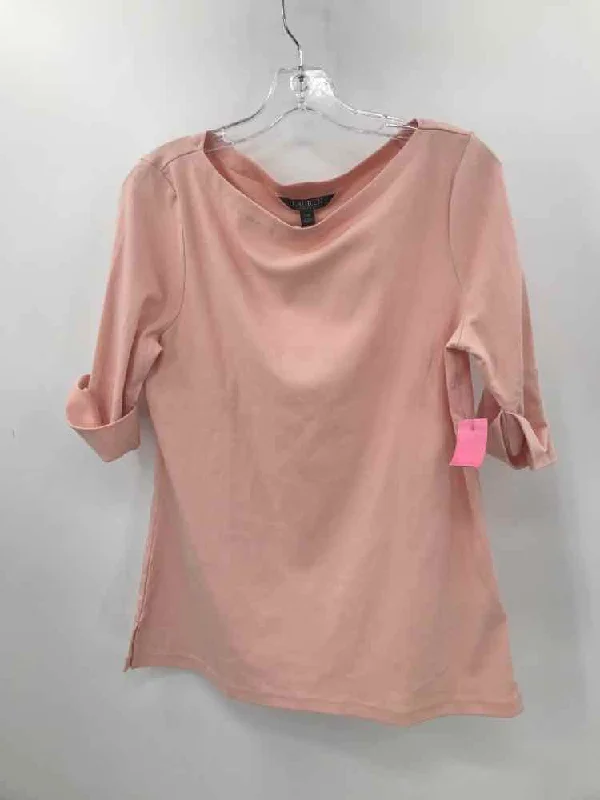 Pre-Owned Ralph Lauren Pink Size Large T-shirt Iron Safe Non-Iron Wrinkle Free