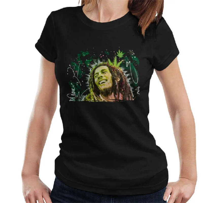 Sidney Maurer Original Portrait Of Bob Marley Smile Women's T-Shirt Modern Contemporary Chic