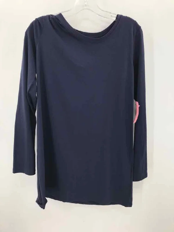 Pre-Owned Soft Surroundings Navy Size Small T-shirt Zippered Buttoned Snapped