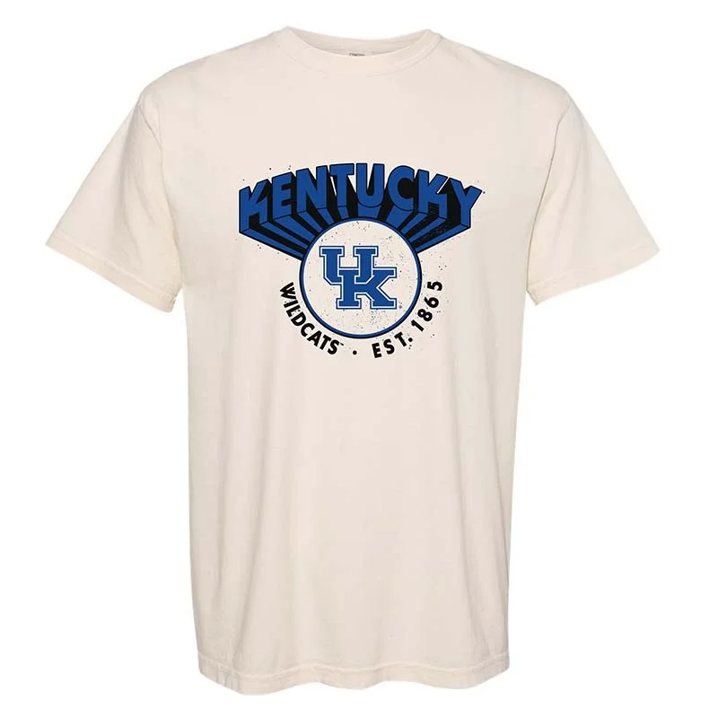 UK Mascot Circle Short Sleeve T-Shirt Satin Blend Silk Blend Wool Blend