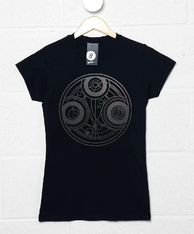 Timelord Symbol Fitted Womens T-Shirt Zippered Front Buttoned Front Snap Front