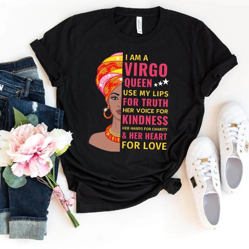 Virgo Queen Birthday Shirt - Custom Zodiac T-Shirt Cashmere Blend Cotton Blend Poly Blend