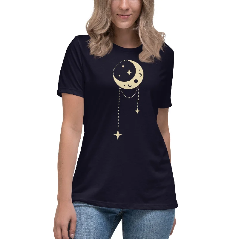 Women's Relaxed T-Shirt, lioness-love Houndstooth Herringbone Solid